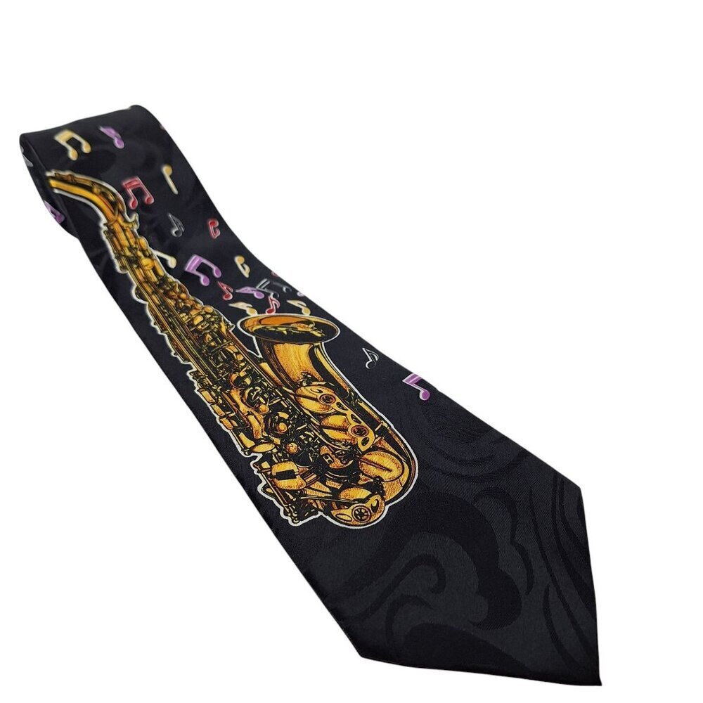 Fratello Saxophone Music Notes Jazz Blues Necktie